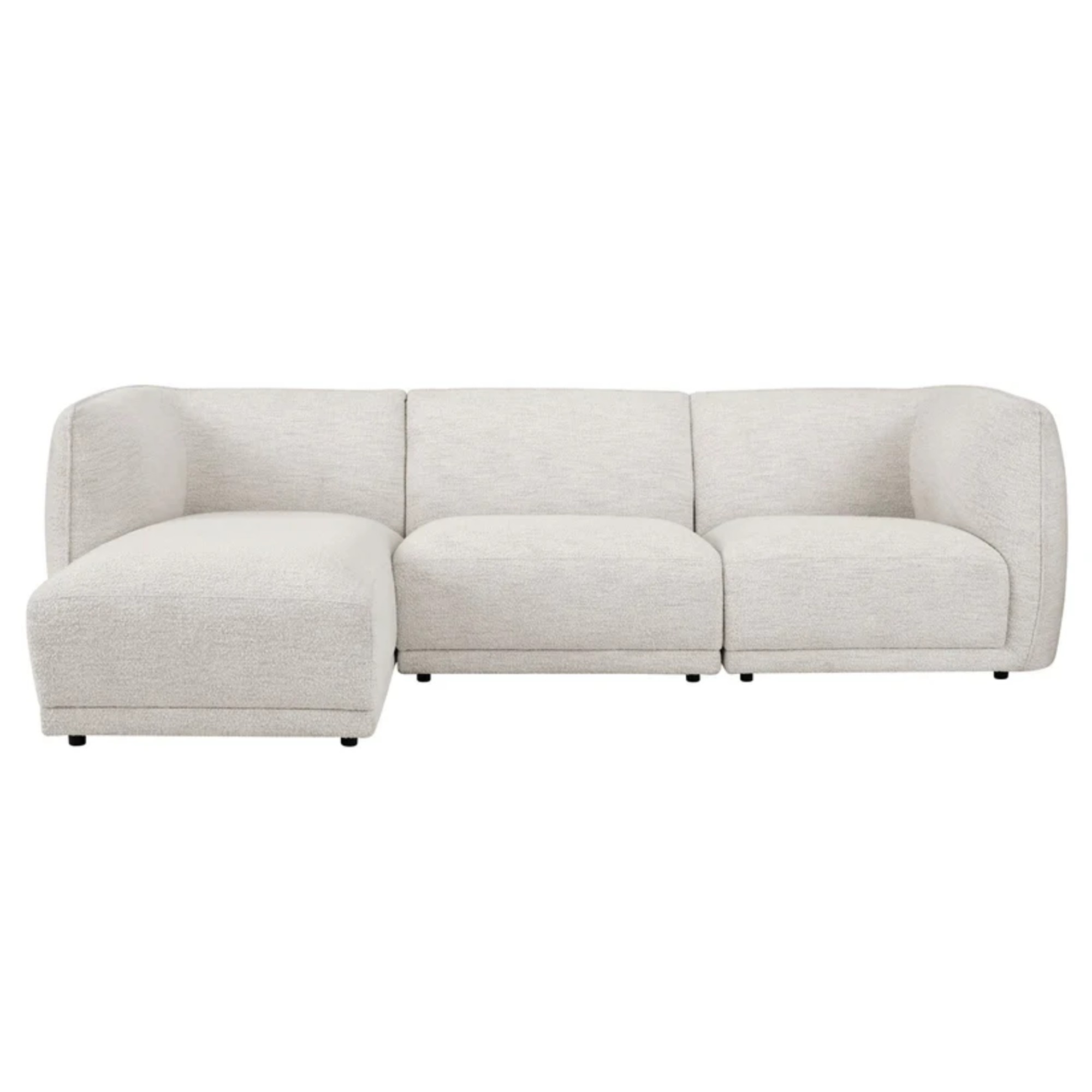 DUSK Porto Left Hand Modular Chaise - Boucle Ivory