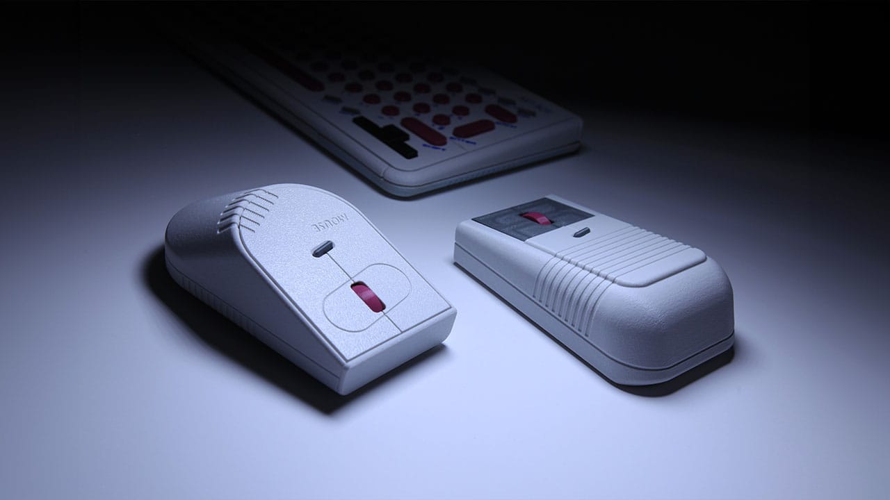 Both mice designed by The Lesser The Besser in a retro GameBoy style 