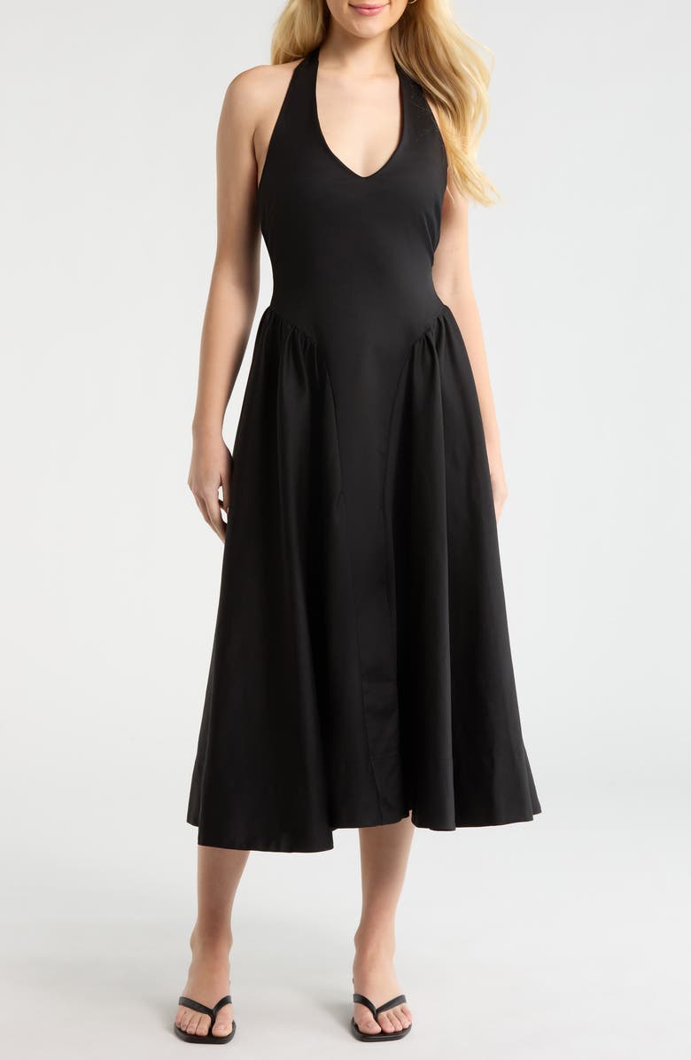 Meana Halter Neck Cotton Blend Dress