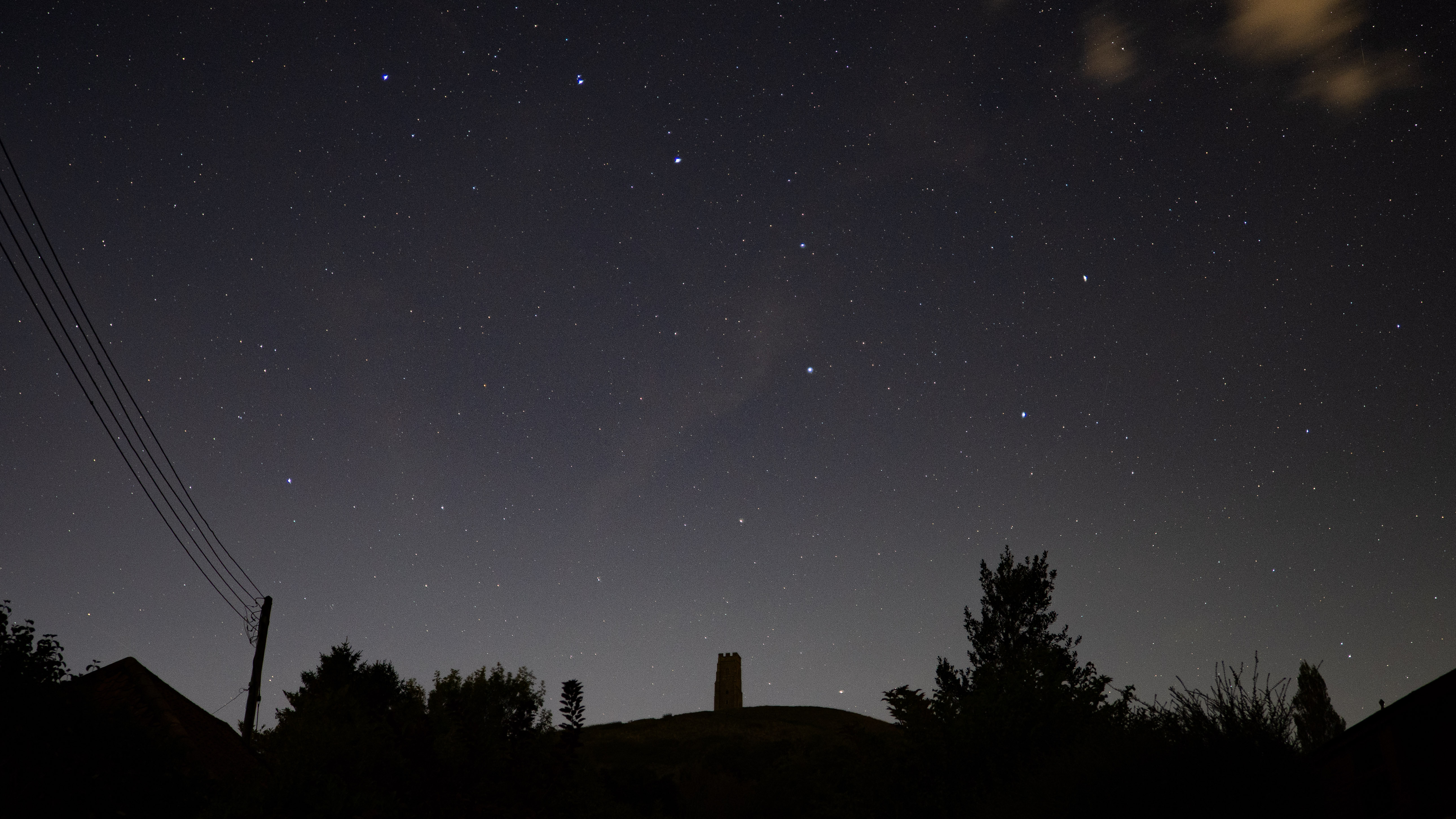 the big dipper over Glastonbury Tor at night