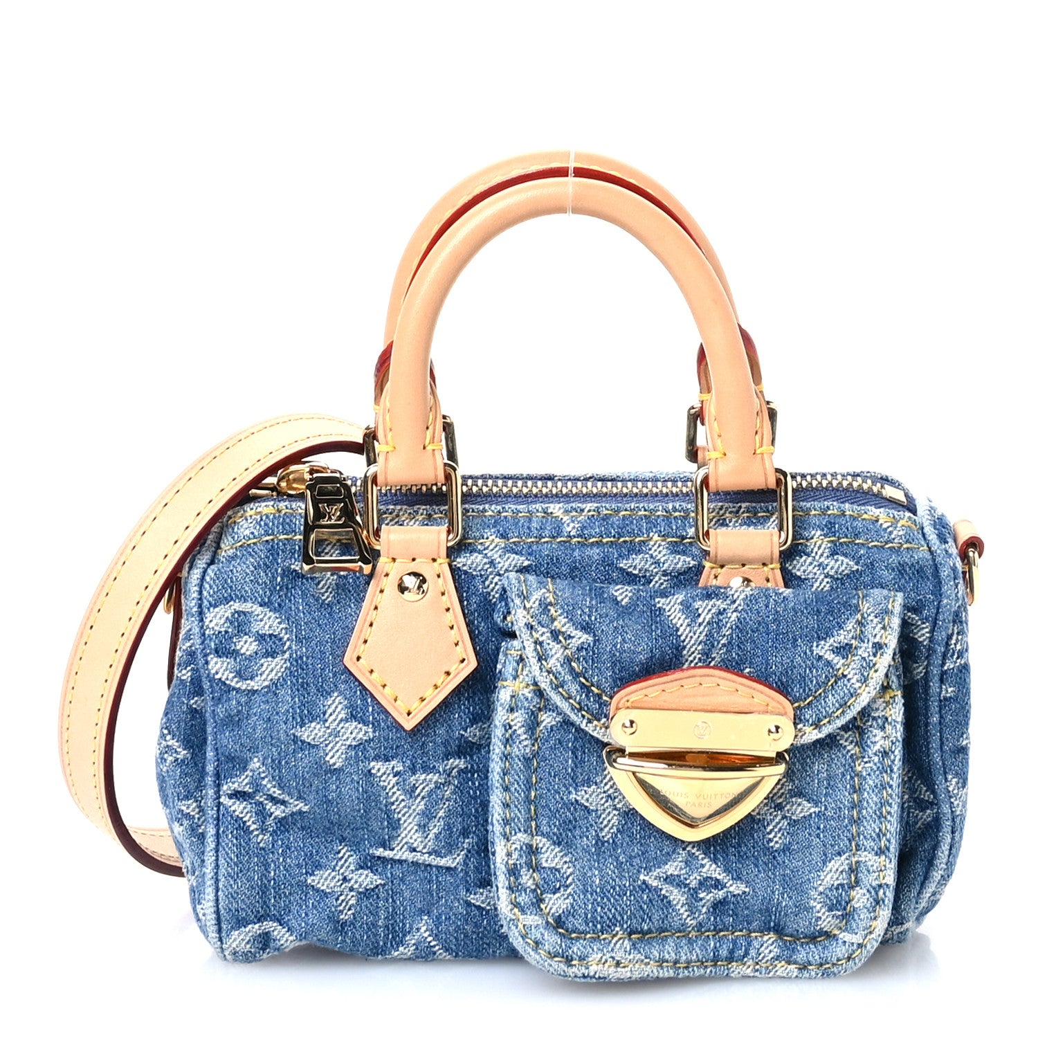 Louis Vuitton Monogram Denim Nano Speedy Blue