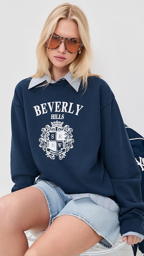 Sporty &amp; Rich Beverly Hills Crest Sweatshirt