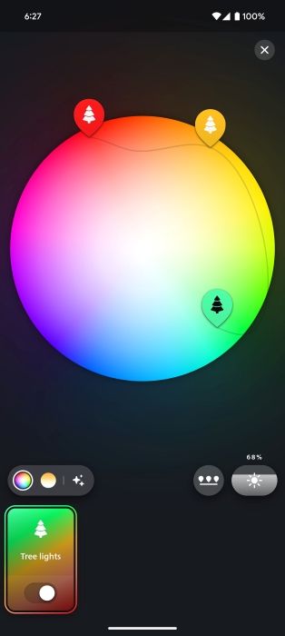 Philips Hue app screenshots of Philips Hue Festavia String Lights