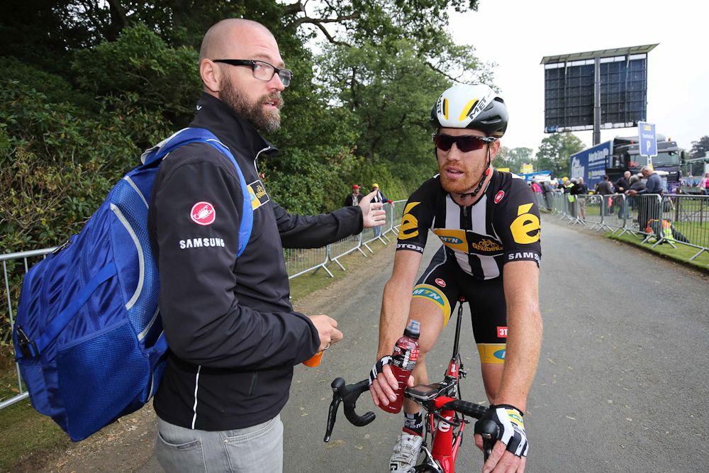 Tyler Farrar after stage 3 at the Tour of Britain.