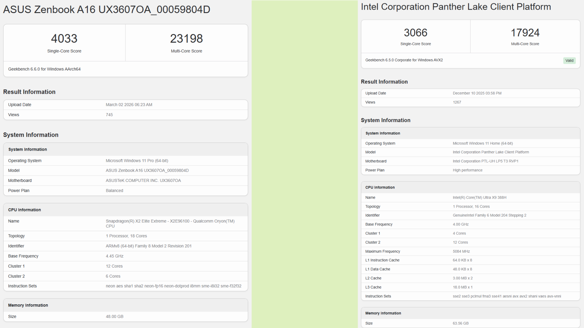 Geekbench scores for Snapdragon X2 Elite Extreme and Intel&amp;rsquo;s Core Ultra X9 388H