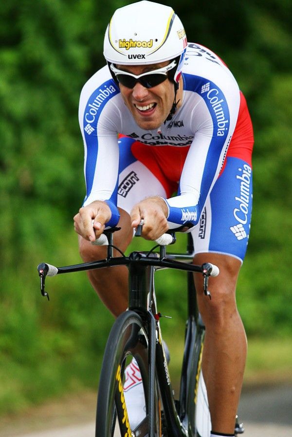 Frantisek Rabon (Team Columbia - High Road) in the Czech National Champion jersey.