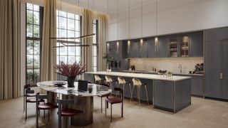 render of kitchen at apartment at OWO in London
