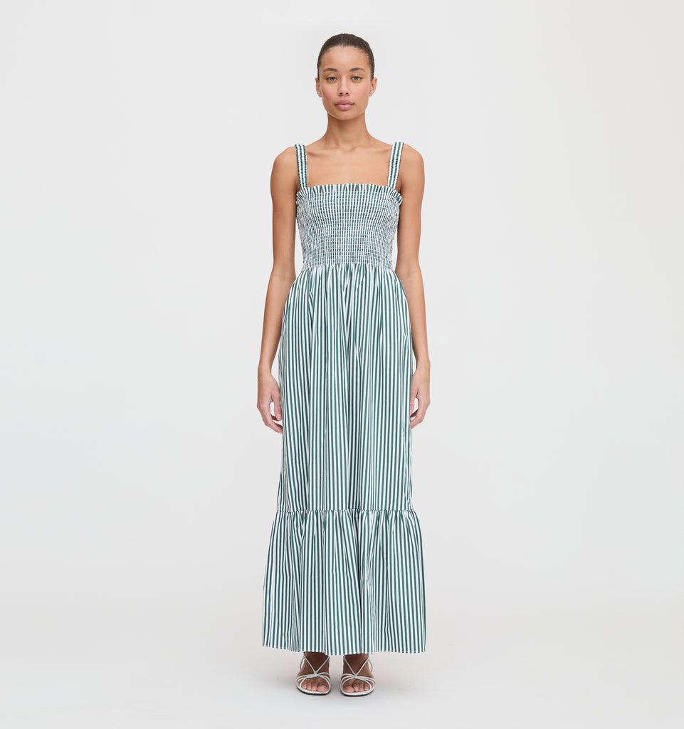 The Anjuli Nap Dress - Green Stripe