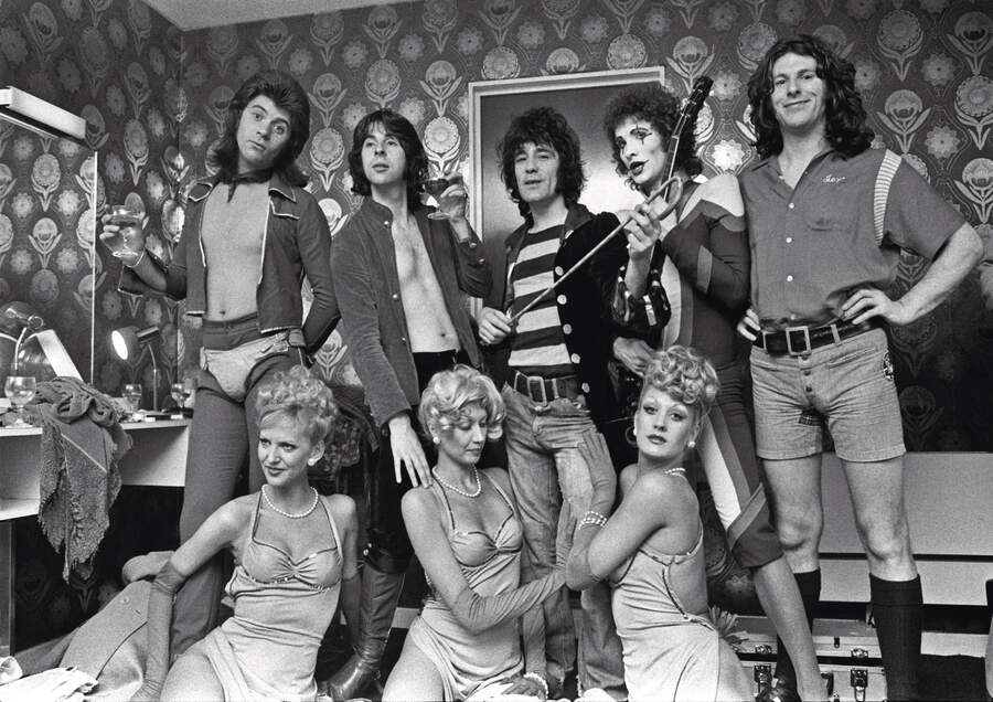 SAHB backstage at Hammersmith Odeon, London 24 May 1975