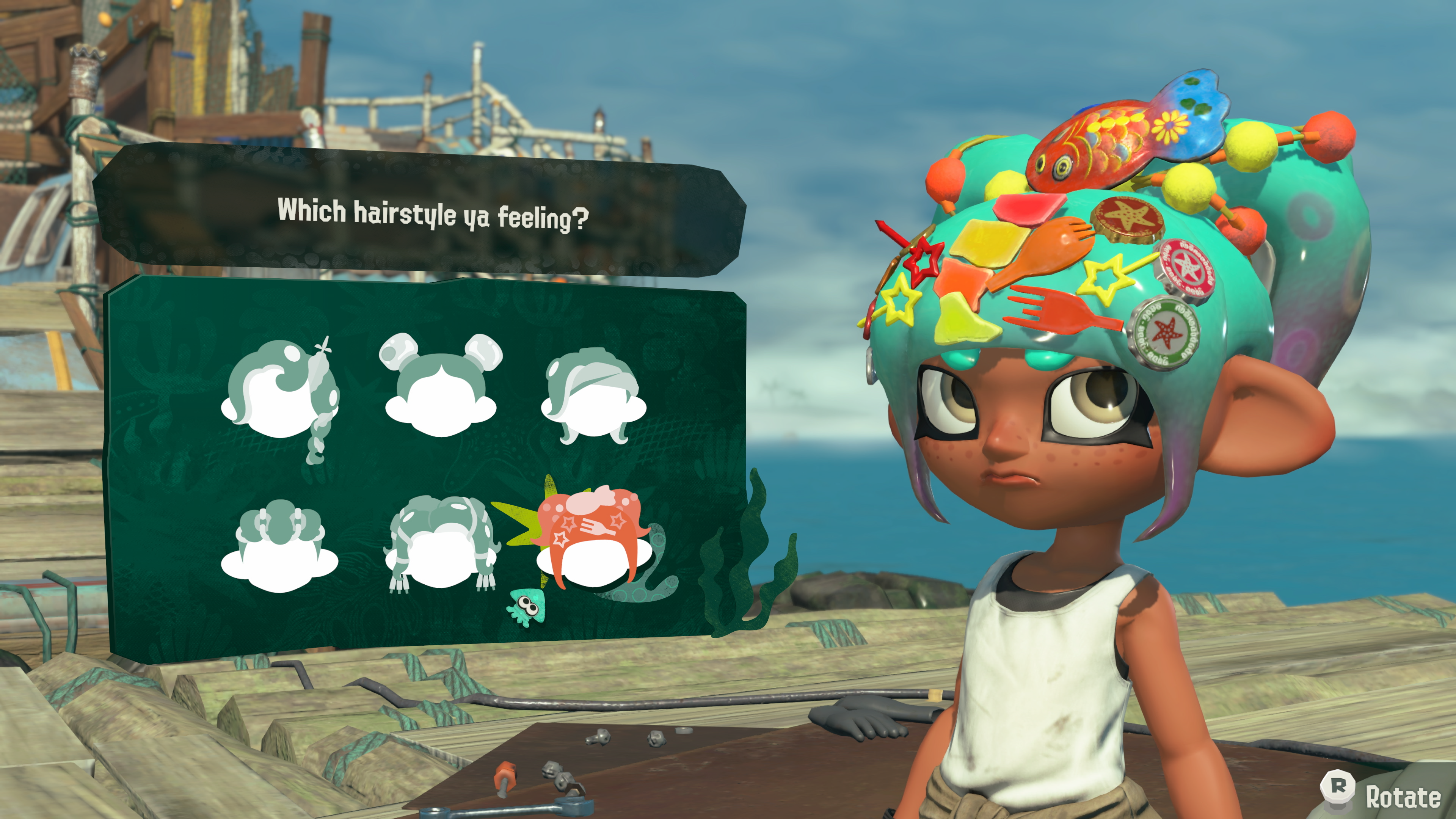 Splatoon Raiders; customise a character
