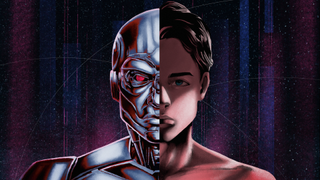 a half-human, half-cyborg image