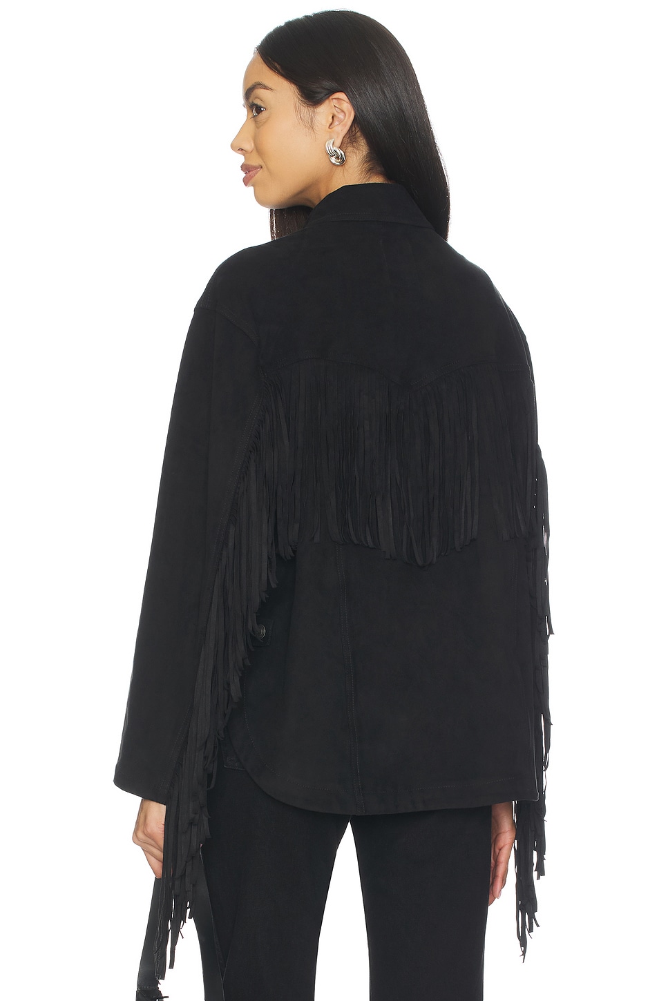 X Revolve Fringe Out Faux Suede Shacket