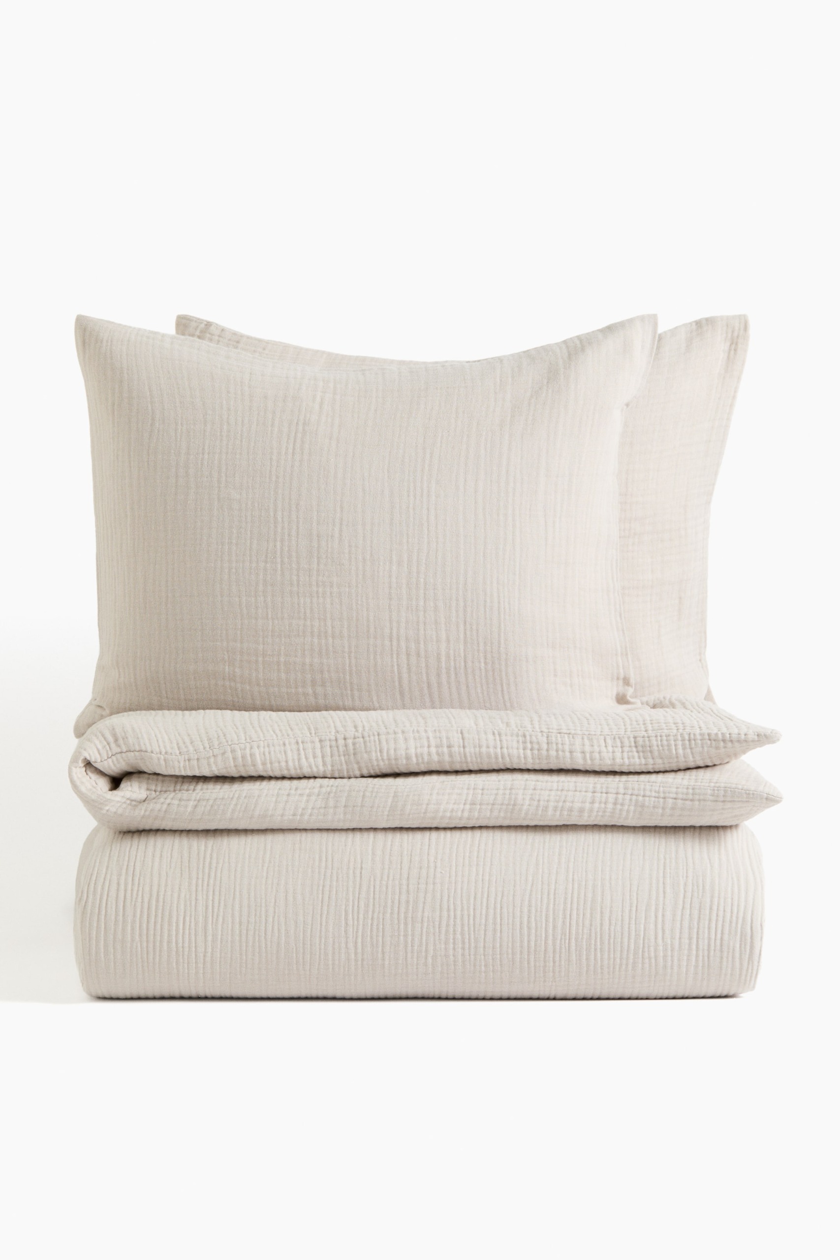 hm, Muslin Double/King Duvet Cover Set - Light Greige