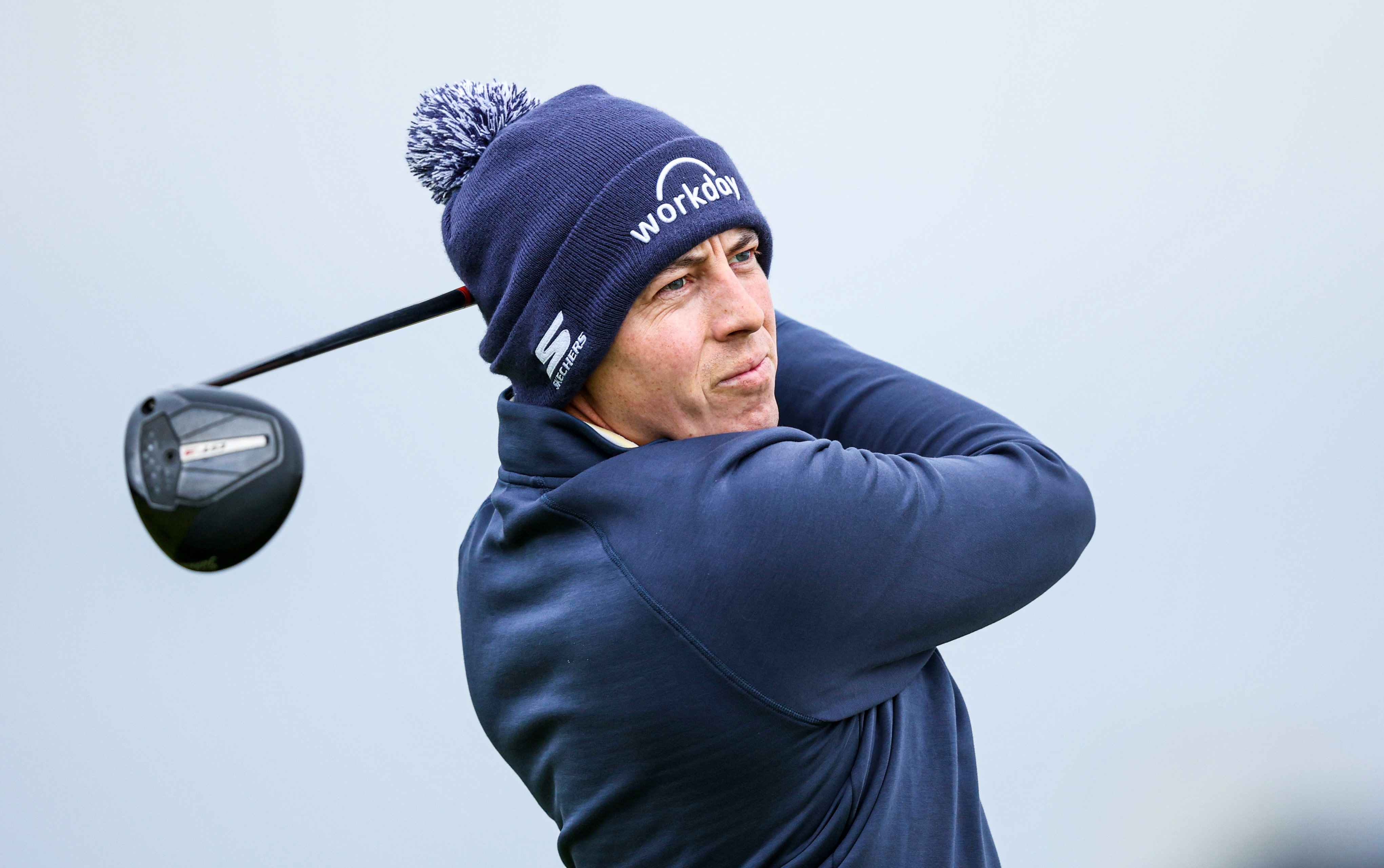 Matt Fitzpatrick hits a driver off the tee