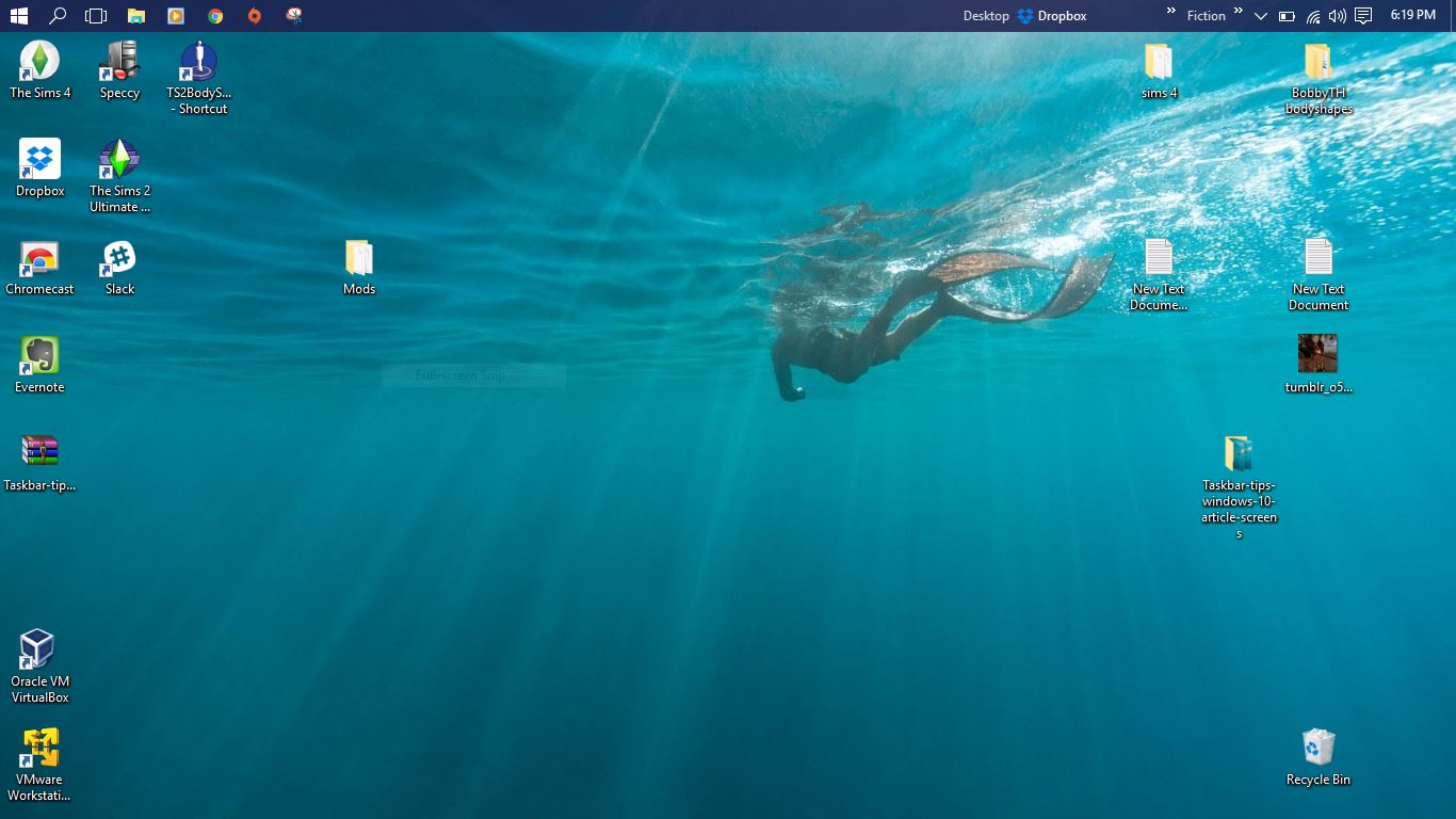 Taskbar on top
