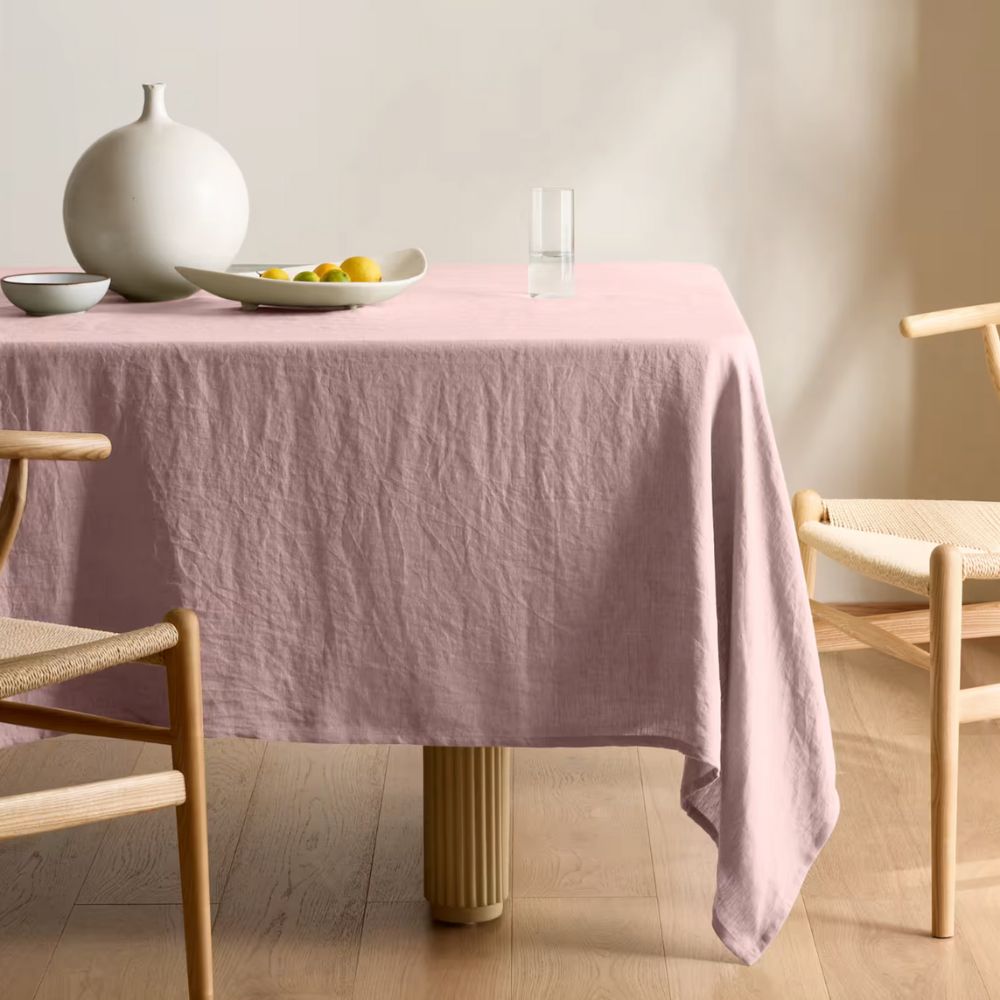 mauve tablecloth