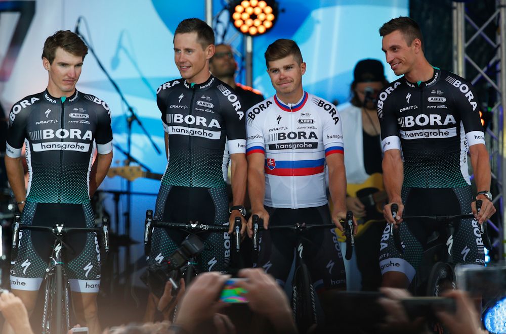 Juraj Sagan takes part in the team presentation at the 2017 Tour de France