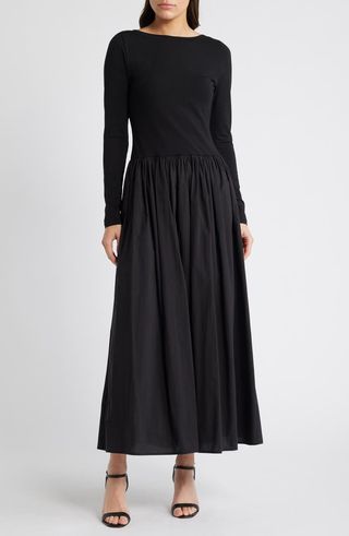 Open Back Long Sleeve Maxi Dress