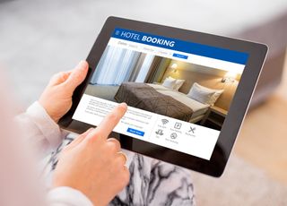 Hotel booking on a tablet