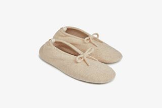 Mull Pure Cashmere Ballet Slippers - Wheat