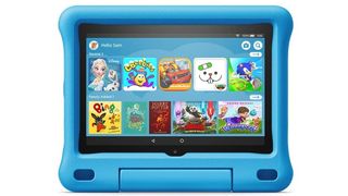 Product shot of the Amazon Fire HD 8 Kids tablet, one of the best tablets under $200