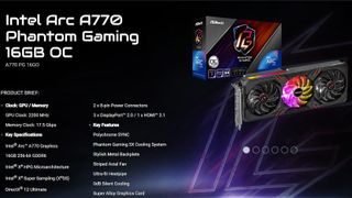 ASRock Phantom Gaming Intel Arc A770 16GB