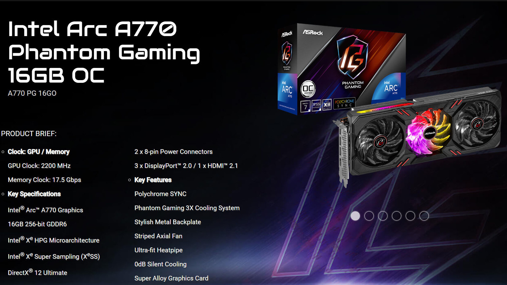 Asrock intel arc a770 phantom gaming