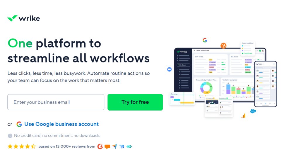 Wrike website screenshot (October 2025).