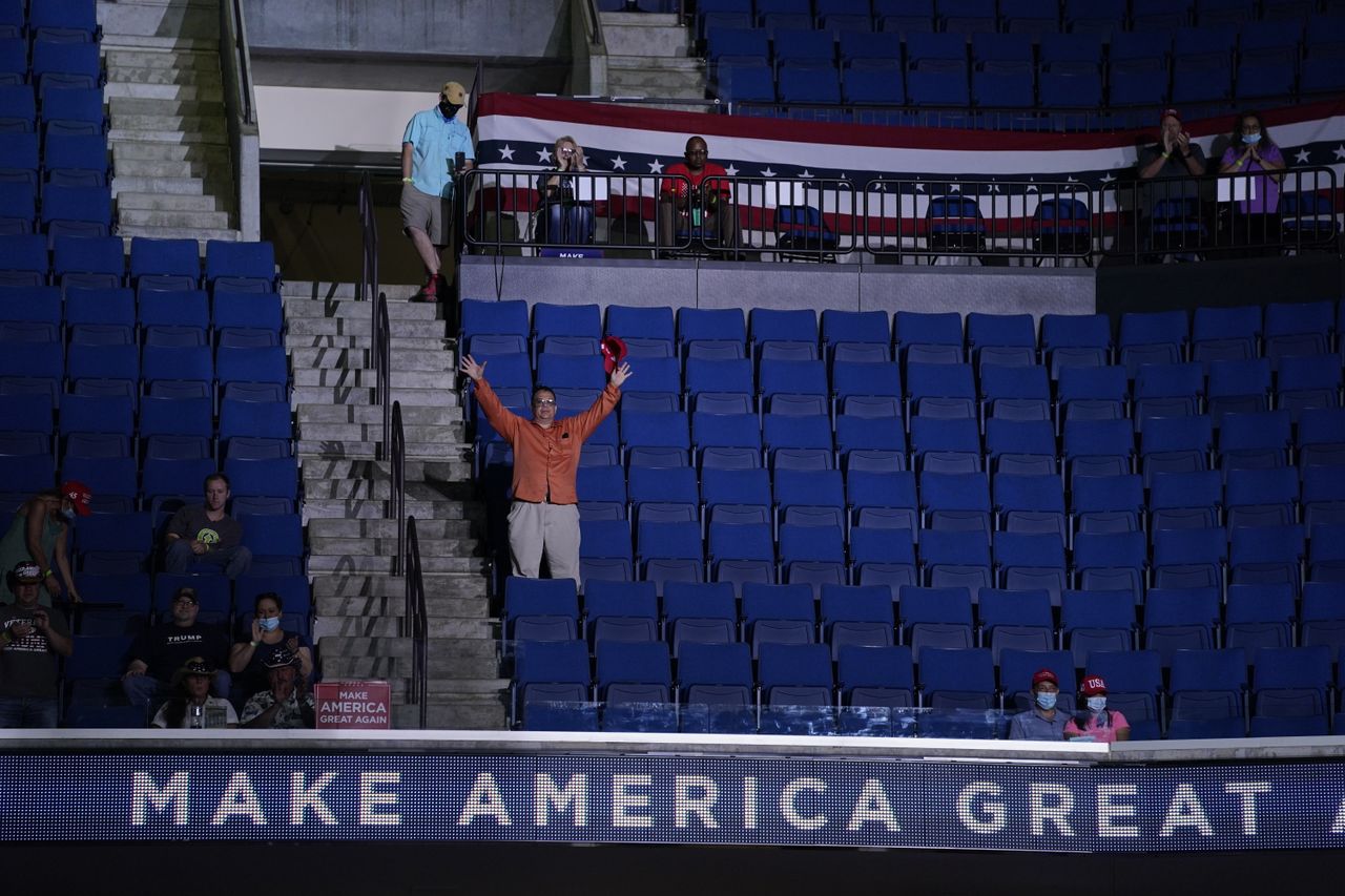 A section of the audience at Trump&amp;#039;s Tulsa rally.