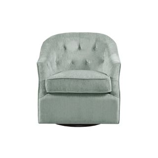 Lynndyl Button Tufted Velvet Swivel Armchair