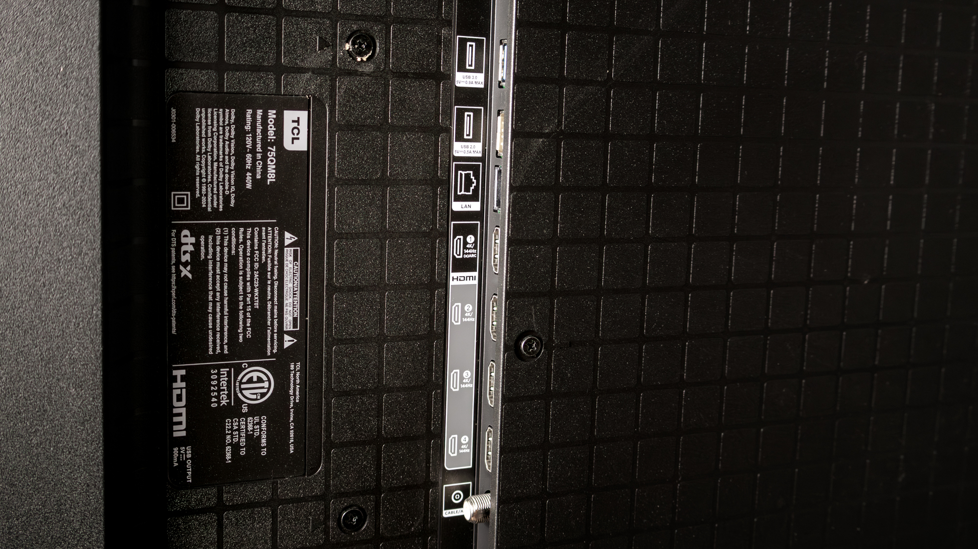 The porst on a TCL QM8L TV