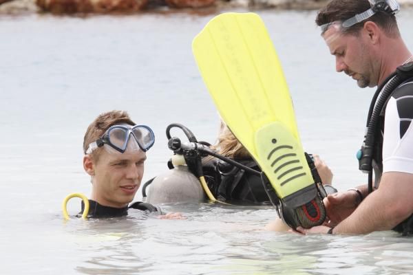 Tony Martin in the water.