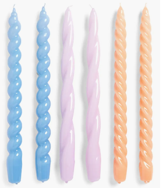 Colorful taper candles.