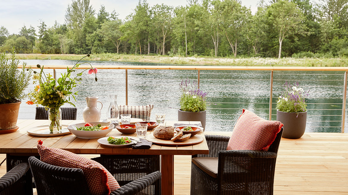 A lakeside terrace