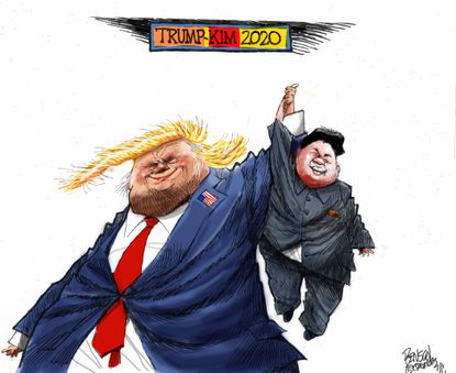Political Cartoon U.S. Trump Kim Jong Un Meeting North Korea DMZ