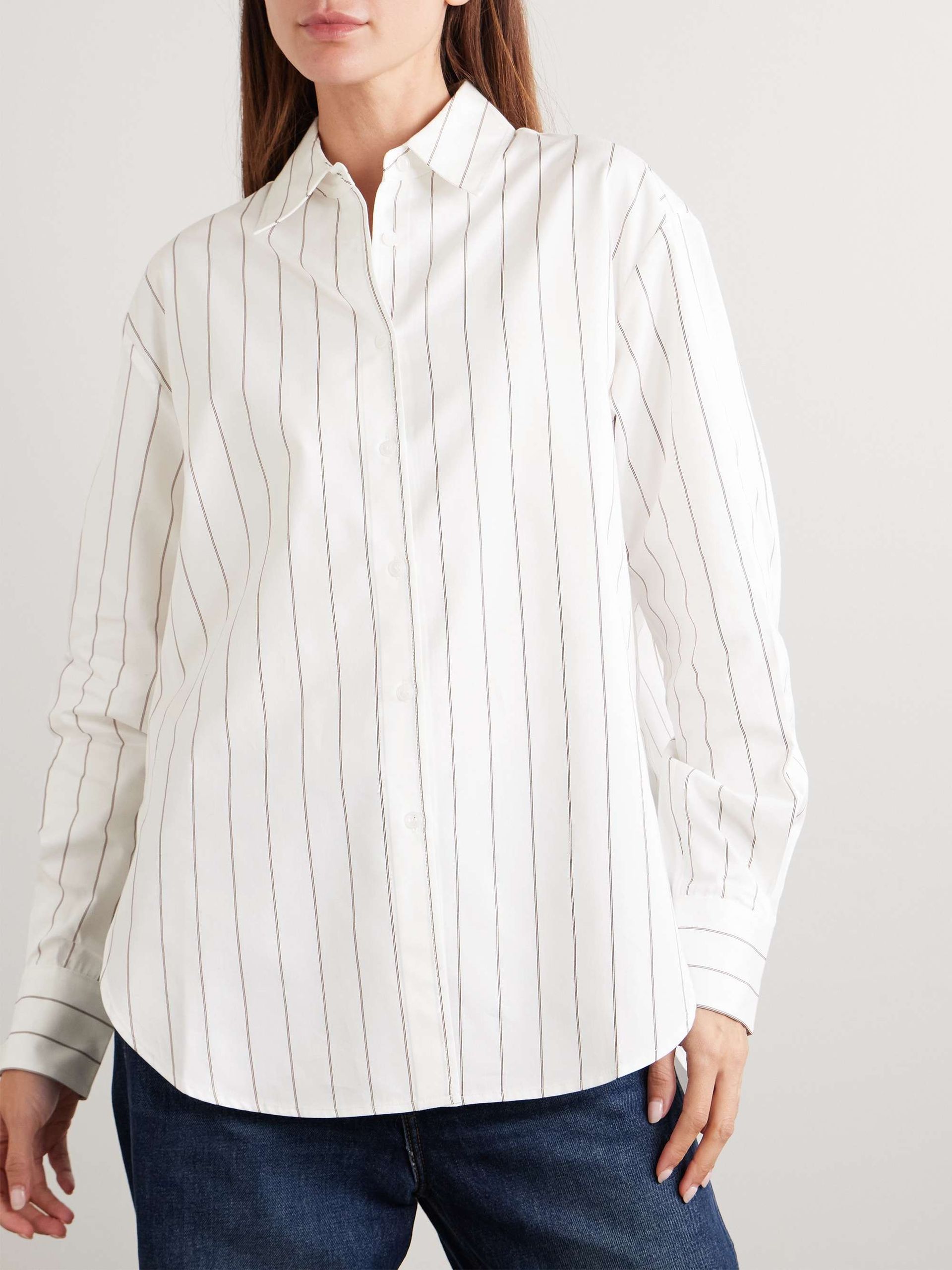 Peri Striped Cotton-Blend Poplin Shirt