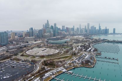 Chicago skyline.