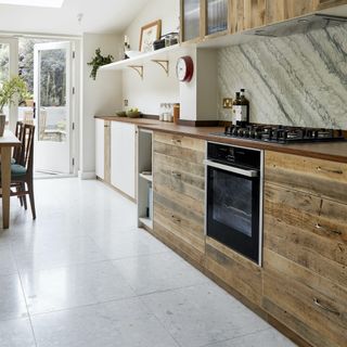 rustic kitchen with wood worktops
