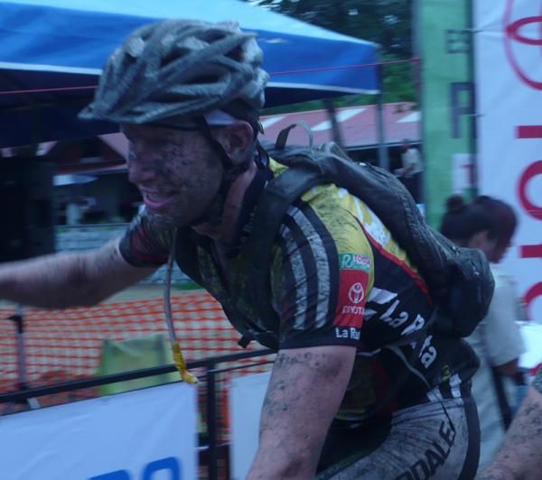 Ben Sonntag crosses the line to secure the overall La Ruta title.