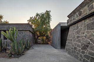 exterior view of stone walls at The remodeling and expansion of the Anahuacalli Museum in Mexico City by Taller | Mauricio Rocha