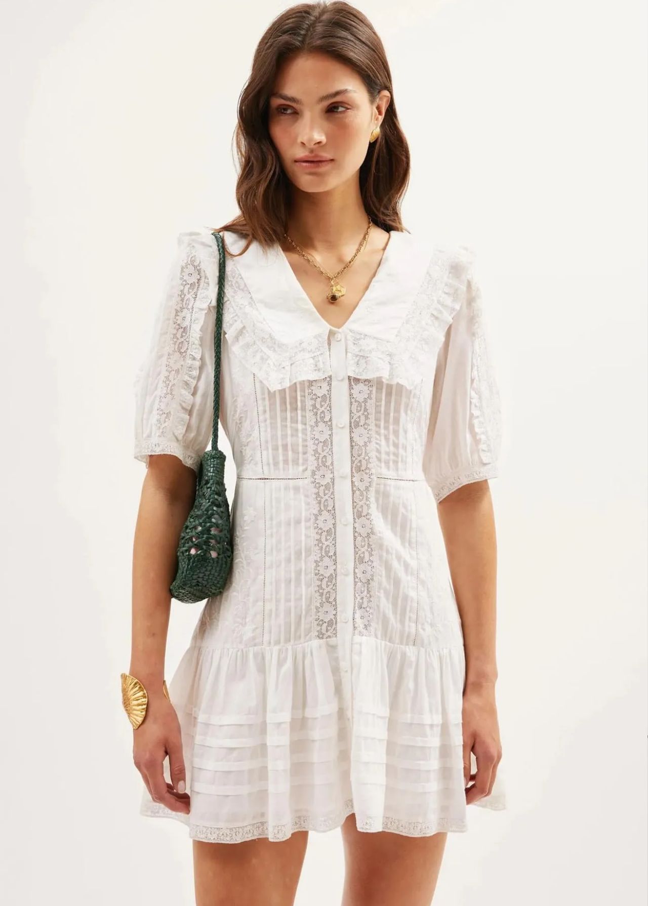 Dove - Pansy Embroidery White