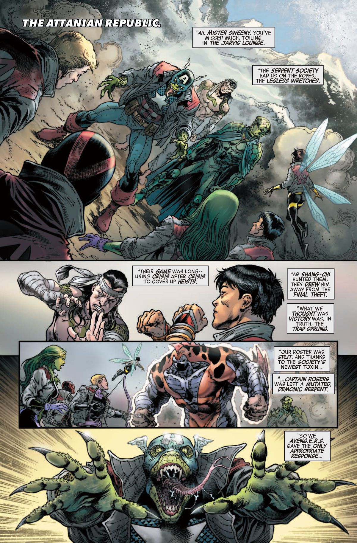 Interior pages from Avengers Assemble #5.