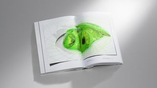 Green 3D illustration in an annual report