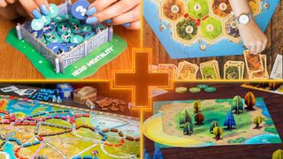 board games for families with Herd Mentality, Catan, Ticket to Ride, and Photosynthesis