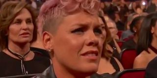 Pink expressive face AMA Christina Aguilera