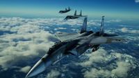 A trio of jets in Project Wingman.