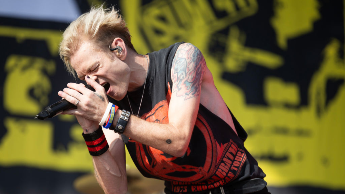 Deryck Whibley of Sum 41 perform on stage during Day 3 of Hurricane Festival 2024 on June 23, 2024 in Scheessel, Germany.