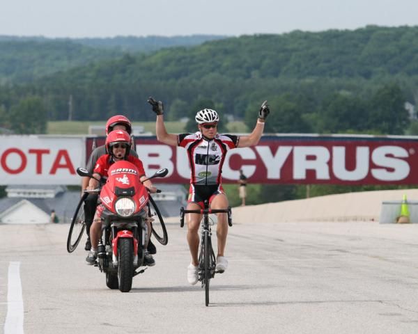 Frankie Dierking (Team Wisconsin/ MC2) crosses the line alone.