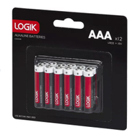 Logik AAA Alkaline Batteries 12-pack