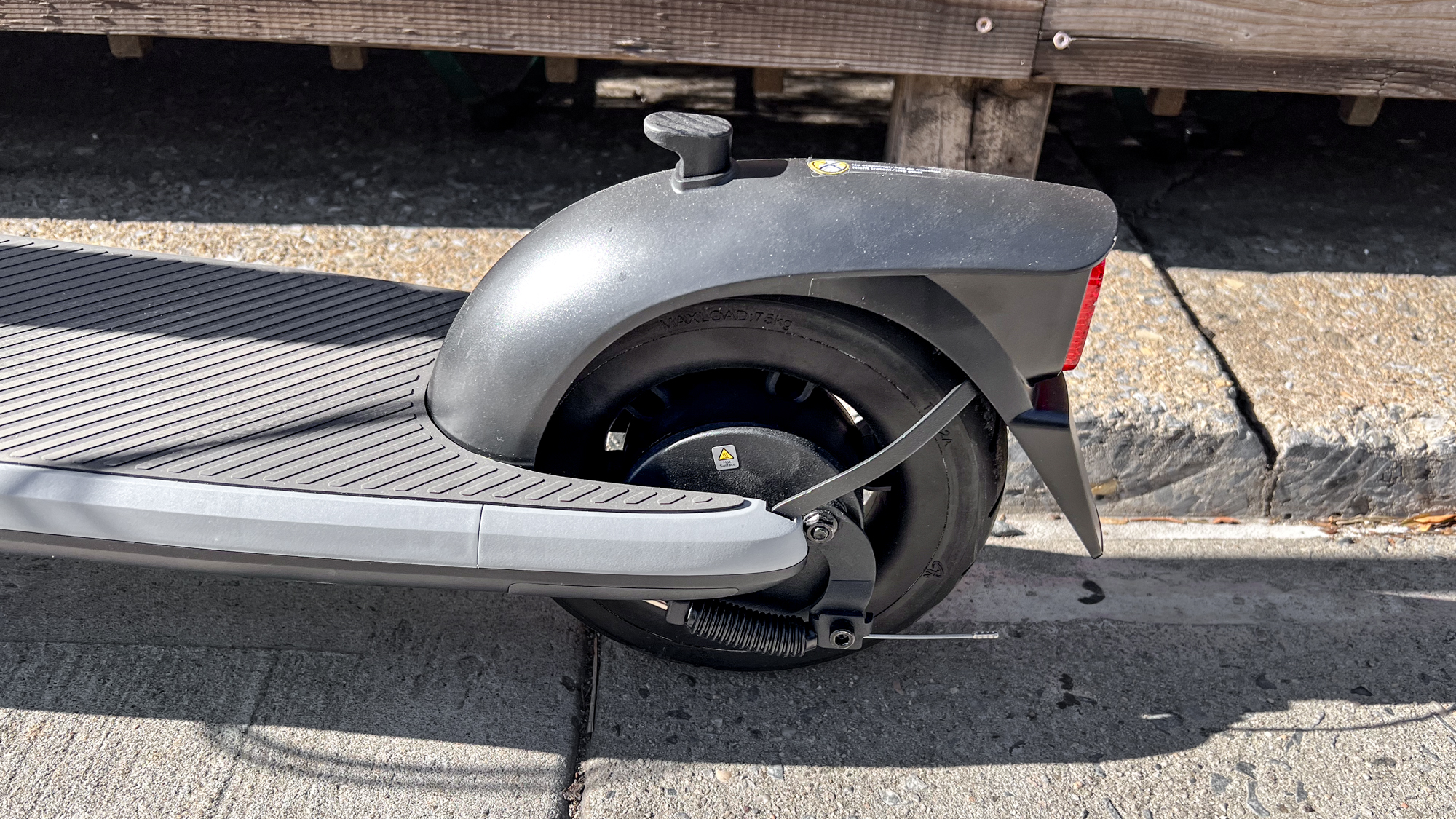 Rear wheel of a Segway Ninebot E2 Plus II